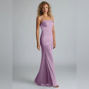 Azazie Teyana Maxi Sleeveless Bridesmaid Dress in Chiffon Wisteria